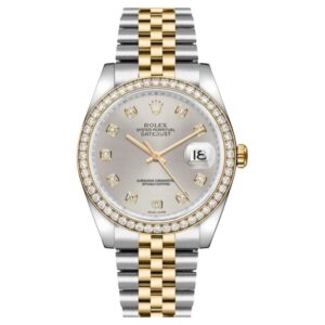 Rolex Datejust 36 116243RBR 18K Factory Diamond Bezel & Dial Jubilee Box Papers