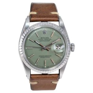 Rolex Stainless Steel Datejust Custom Finished Green Dial, Circa 1970's